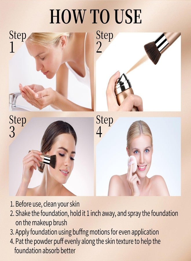 QIUFSSE Air Brush Makeup Foundation,Silk Flawless Airbrush Makeup,Buildable Coverage Foundation for Older Women,Teenagers,Middle-aged,Moisturizing Ingredients for Smooth Radiant Skin (02 Beige) - Image 4